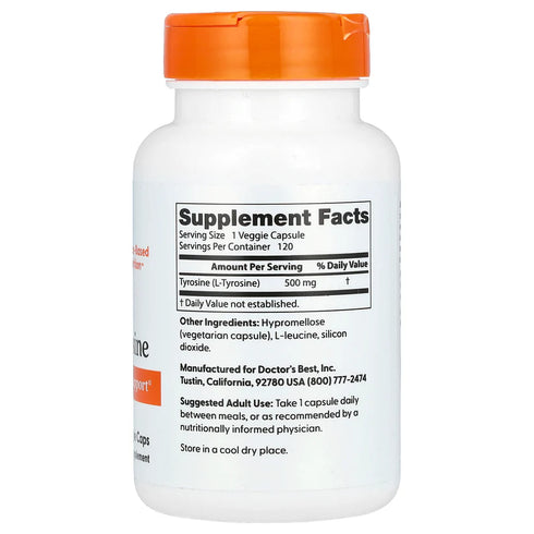 Image of L-Tyrosine (500mg) 120caps supplement facts